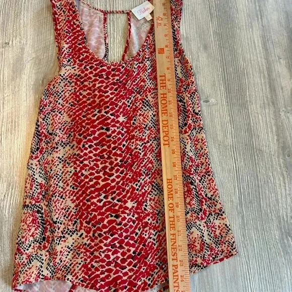 Parker Women's 100% Silk Cross Back Tank Top Animal Print Bling Pink Tan Small - Picture 9 of 10